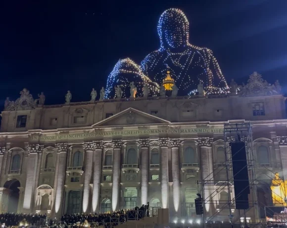 Vatican lights up with drone show at historic 'Grace for the World' concert