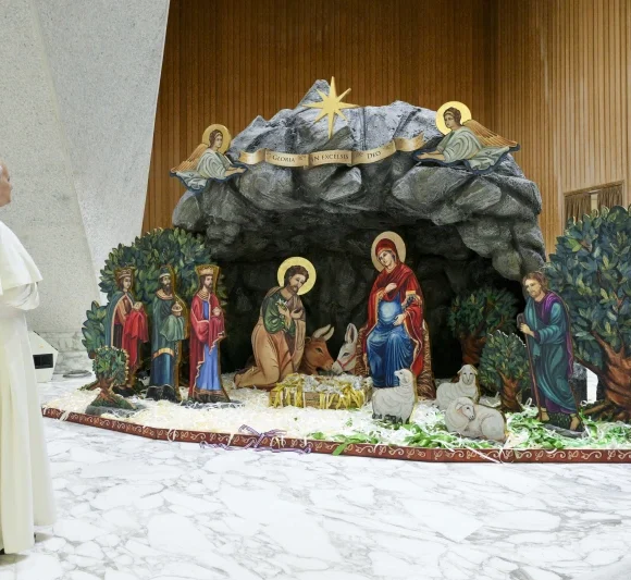 Pope thankful for pro-life Nativity scene that ‘represents a life preserved from abortion’